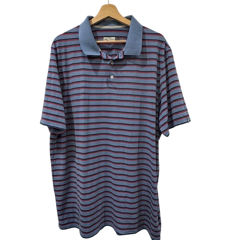 KJUS Golf Polo Mens 2XL Striped Performance‎ Athletic Luxury Sport Shirt